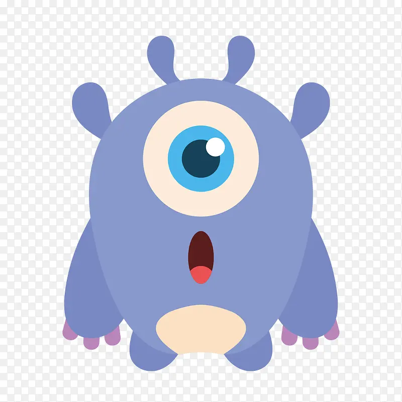 淡紫色独眼怪物设计