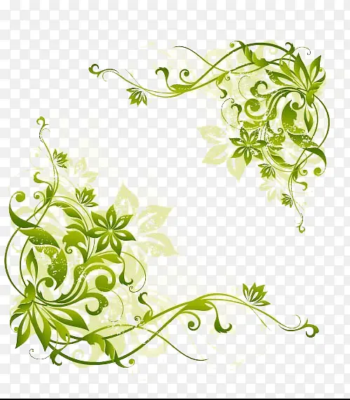 绿色精美抽象对角花