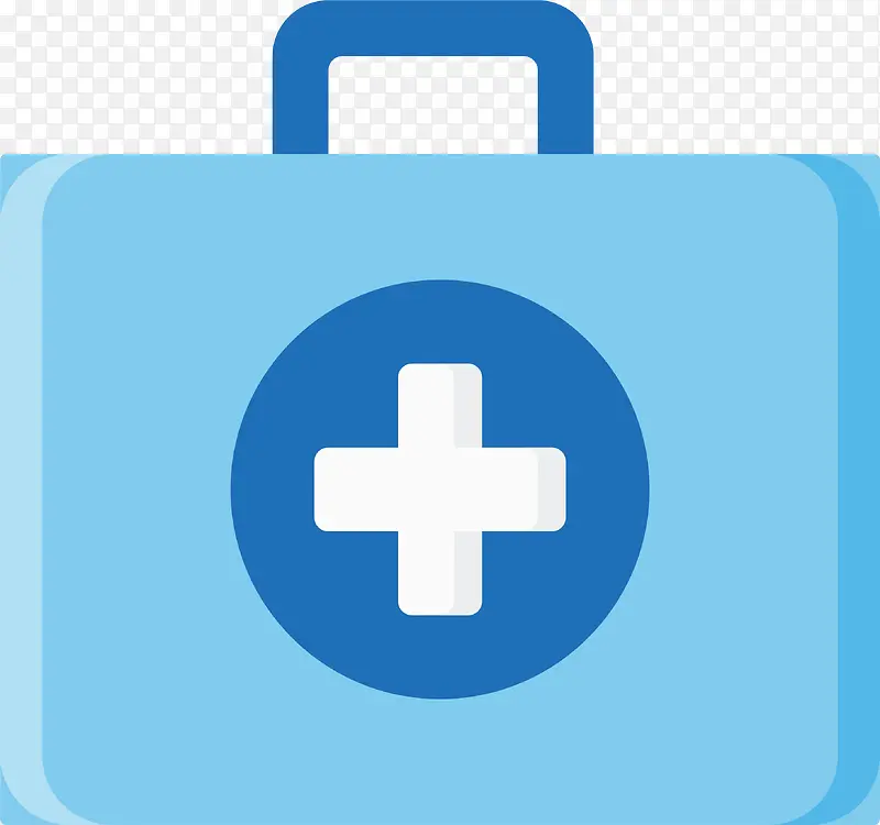 蓝色医药箱设计图标