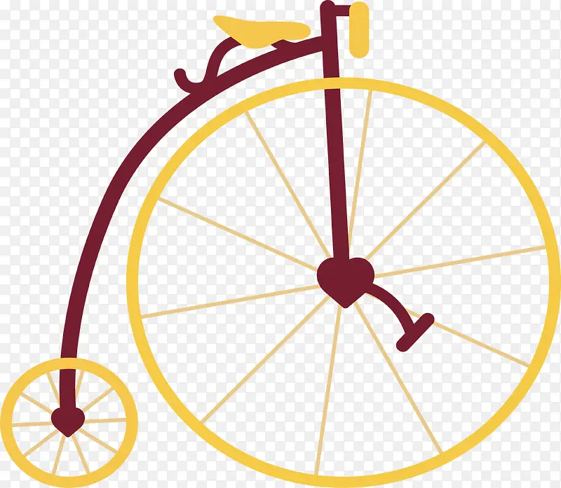 黄色轮子复古自行车