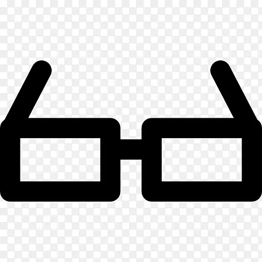 眼镜的矩形形状的图标