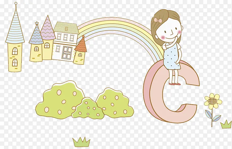 字母上的女孩