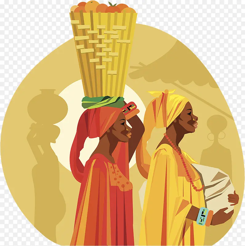装饰插图忙农活的非洲农村妇女