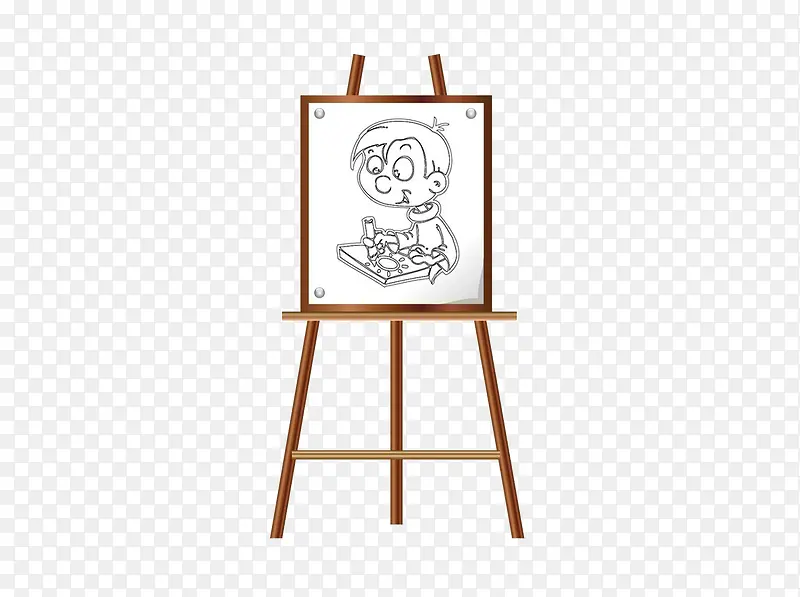 卡通男孩画画画架PNG图片素材下载_图片编号qrkoznby-免抠素材网