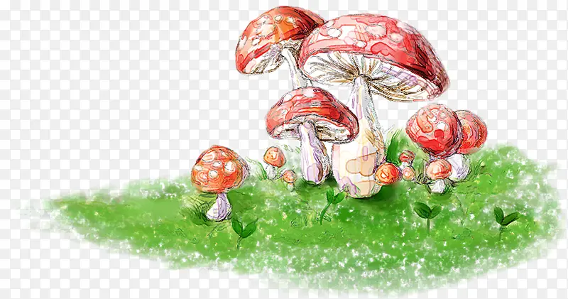春季校园蘑菇手绘