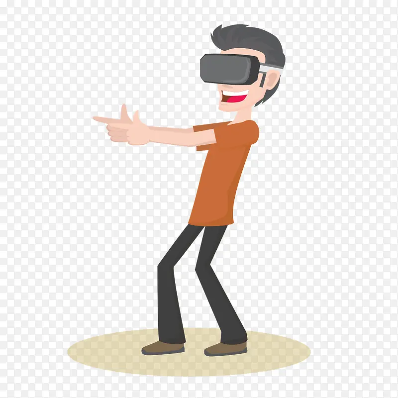 虚拟现实卡通游戏跳舞人物矢量素