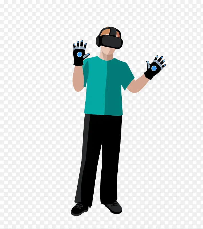 正在体验VR的人物素材