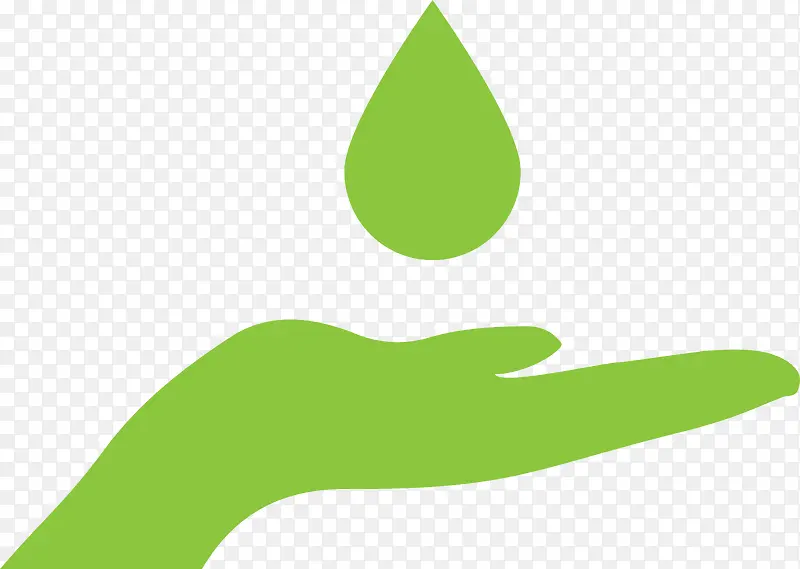 环保矢量绿色手接水滴
