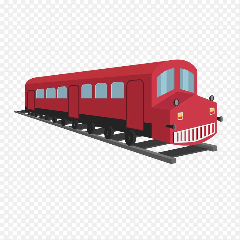 红色地铁列车
