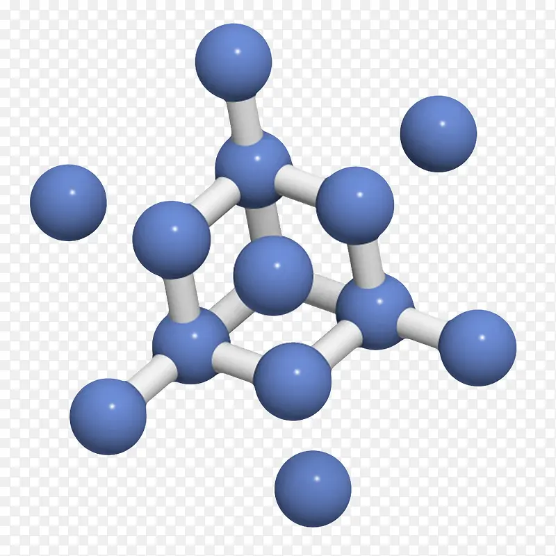 蓝色纯硅分子形状素材