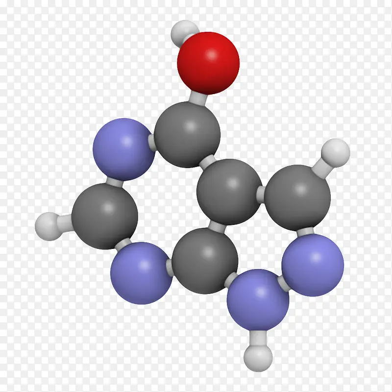 黑蓝色别嘌呤醇痛风药分子形状素