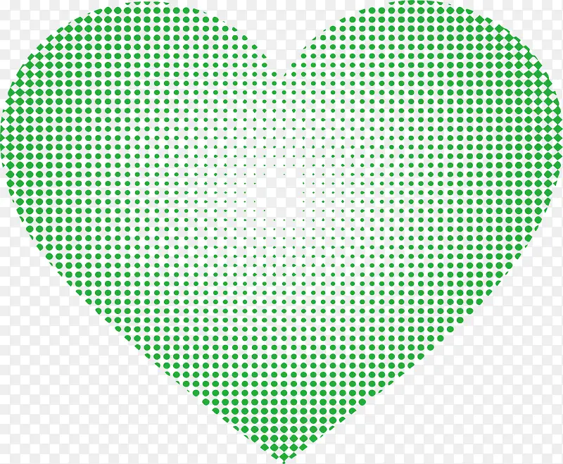 绿色波点拼图爱心