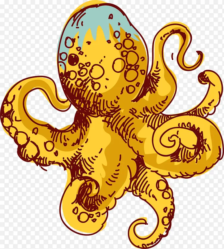 世界海洋日手绘章鱼