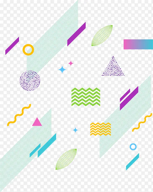 创意孟菲斯时尚线条装饰图案