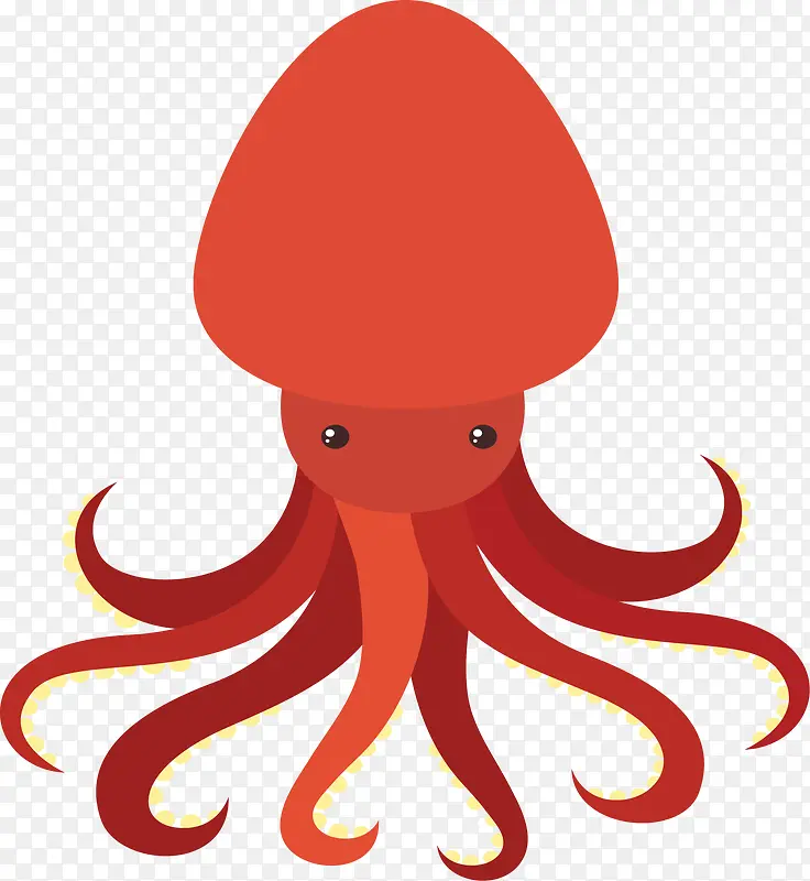 夏季海边红色章鱼