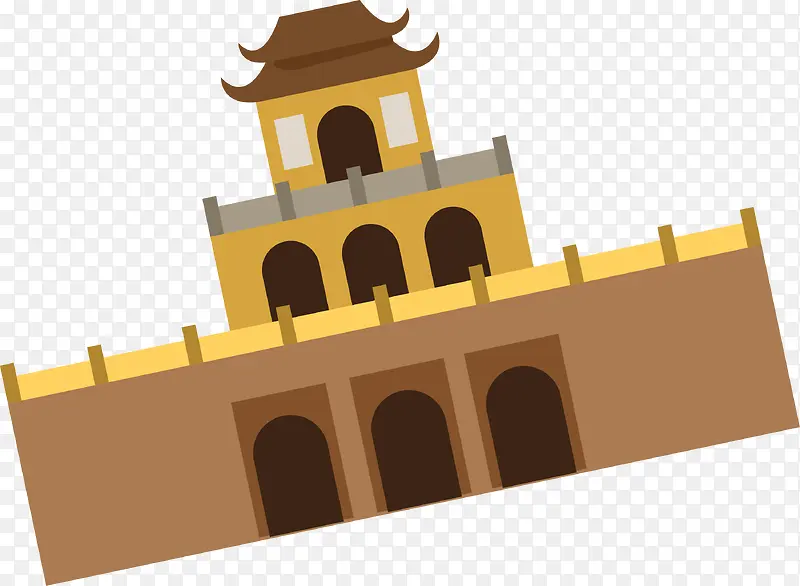 咖啡色简约塔楼