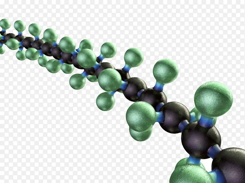 绿色3d特氟龙分子结构素材
