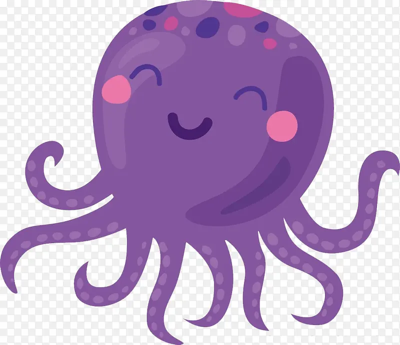 紫色水生章鱼免扣图