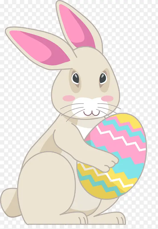 复活节抱着彩蛋的兔子