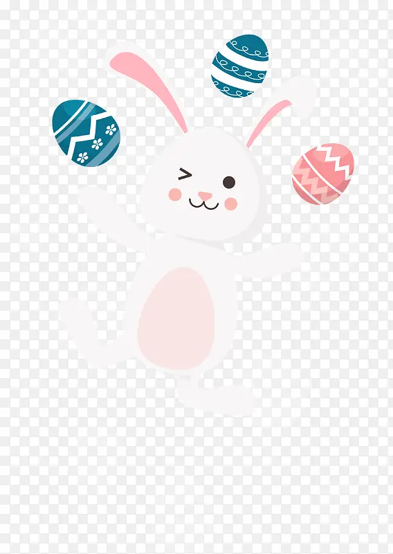 复活节拿着彩蛋的兔子