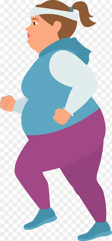 蓝衣卡通肥胖女孩