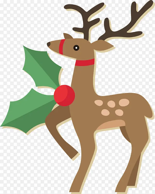 圣诞节可爱驯鹿标签