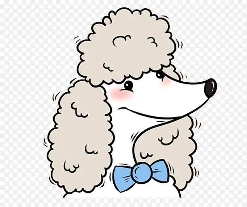 戴领结的宠物狗手绘图