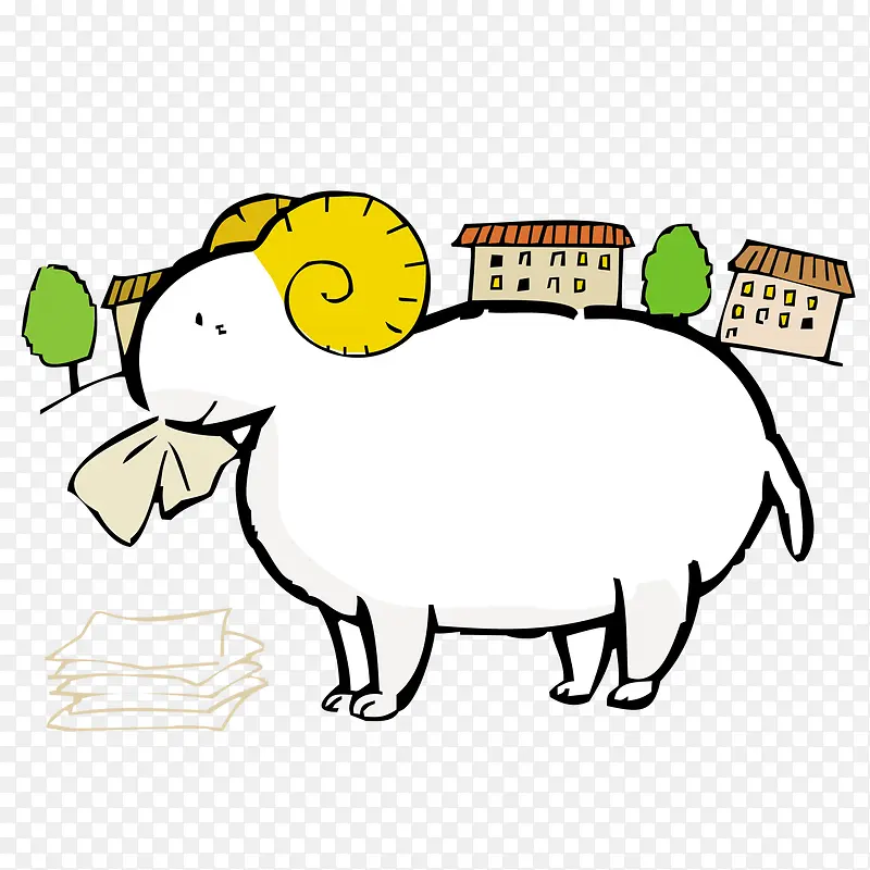 小羊和楼房