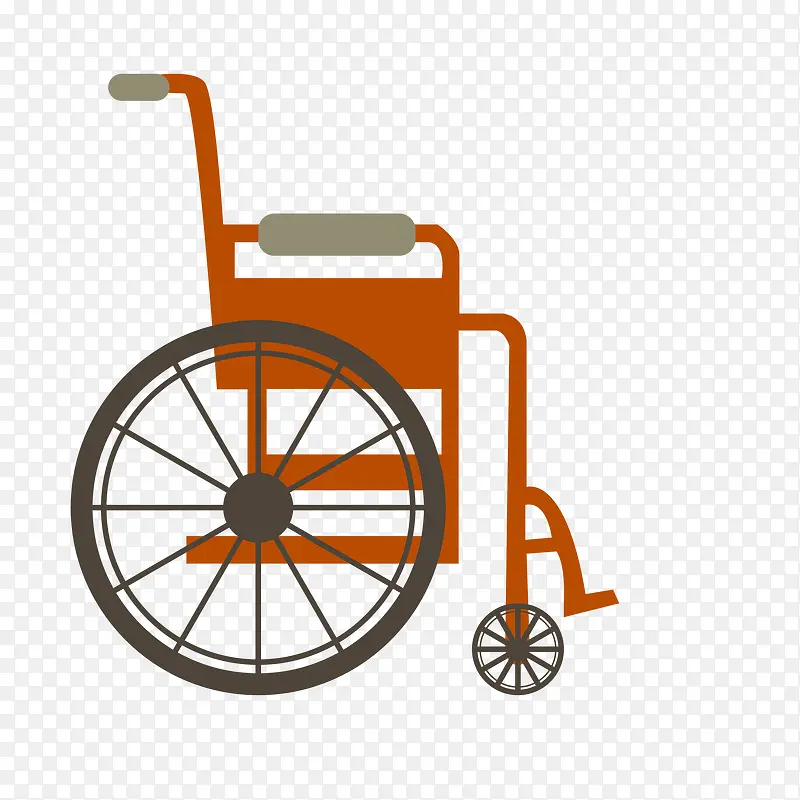 矢量卡通手绘手推轮椅免抠图PNG