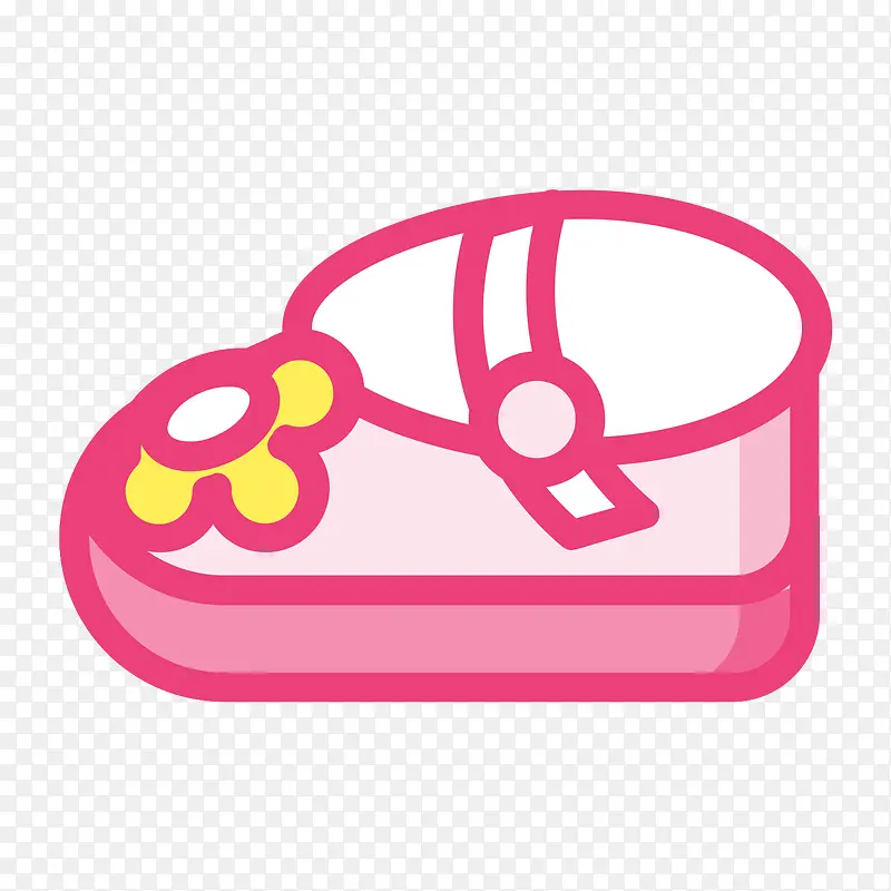 粉色手绘圆弧婴儿鞋元素