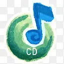 CD音频盘磁盘保存红色的小鞋子