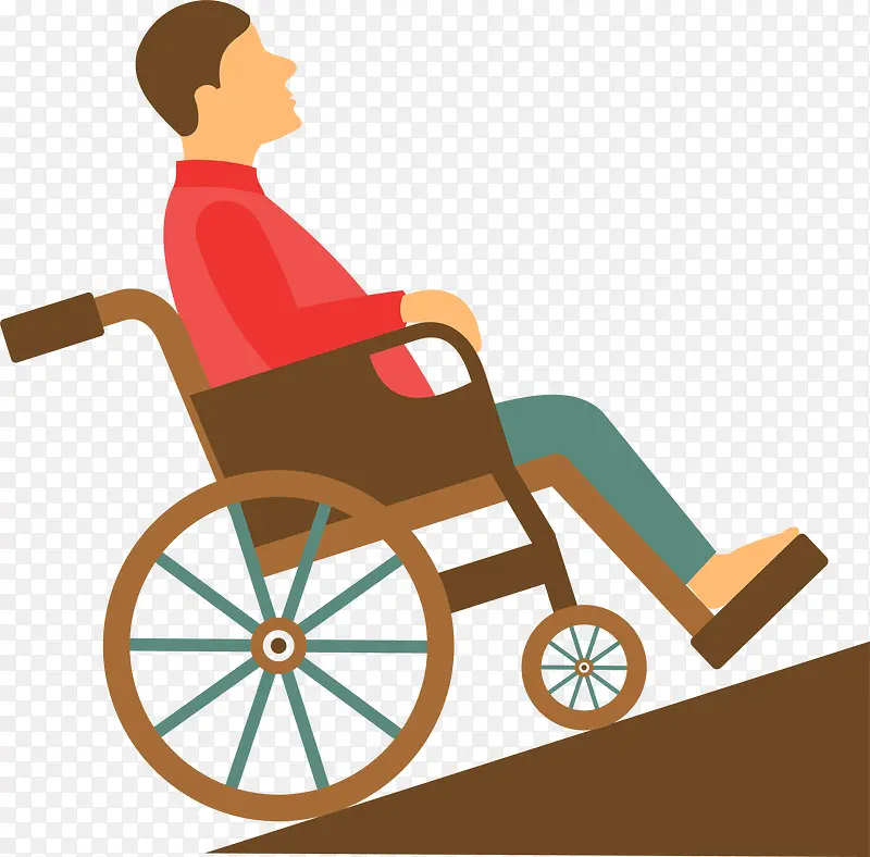 全国助残日坐轮椅的人