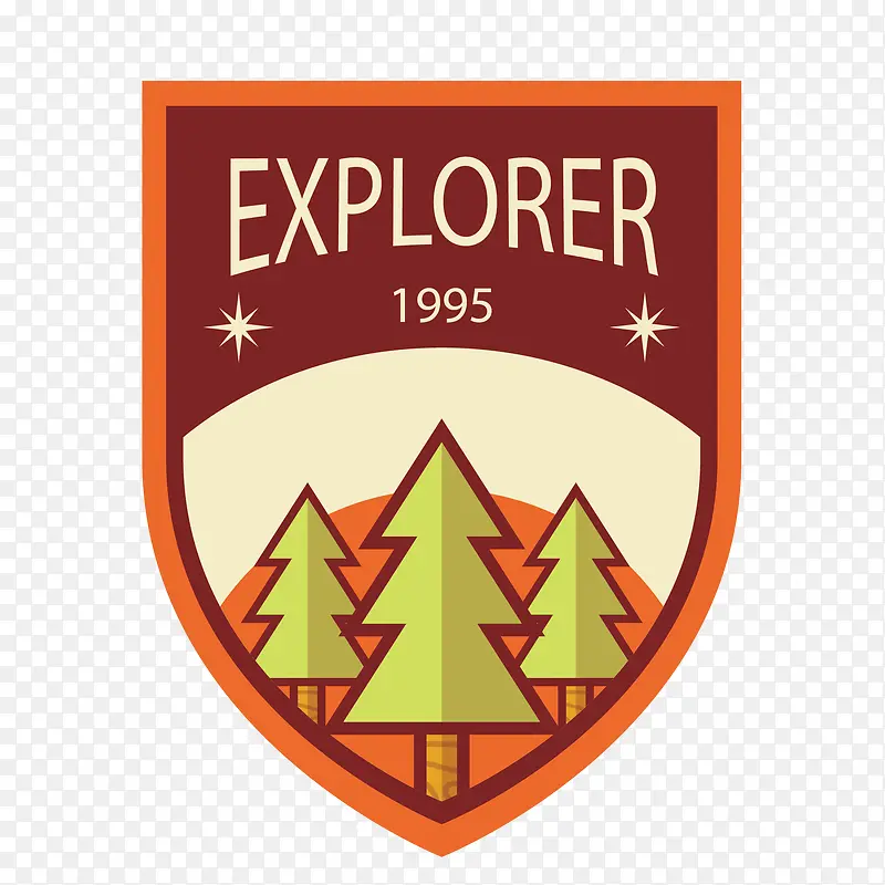 英文探险explorer盾牌图标
