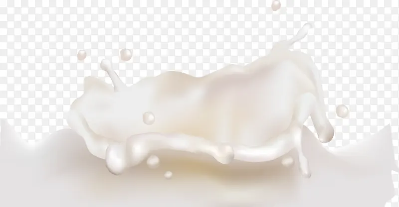 白色奶花飞溅效果元素