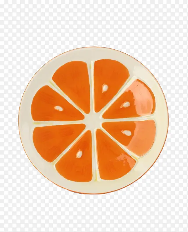 圆形柑橘横截面手绘图