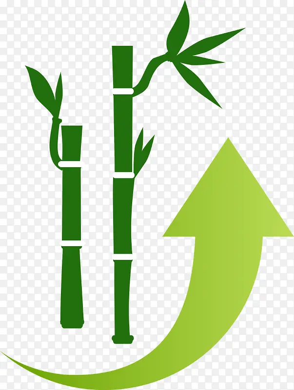 矢量绿色箭头竹子素材图