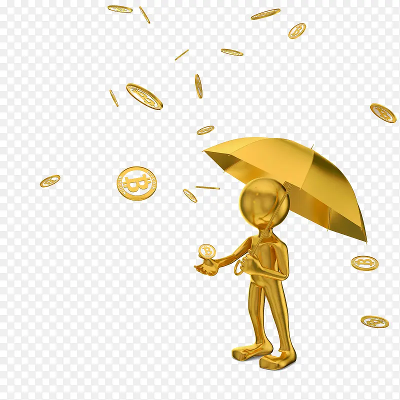 撑伞挡金币雨