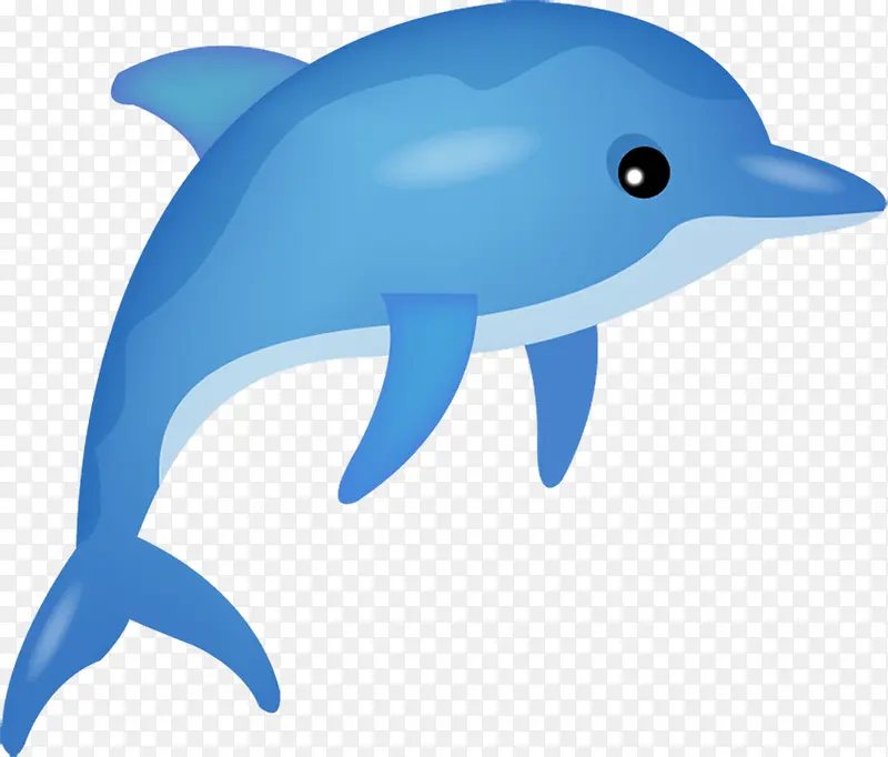 夏日海底动物卡通蓝色鲸鱼