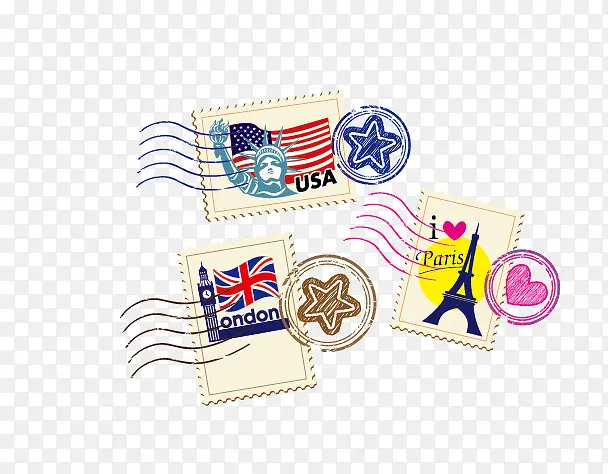 世界各地邮戳设计