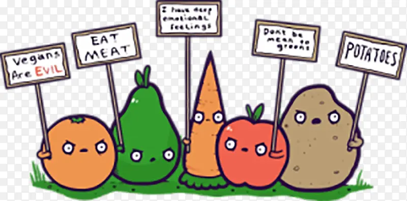 卡通手绘蔬菜家庭