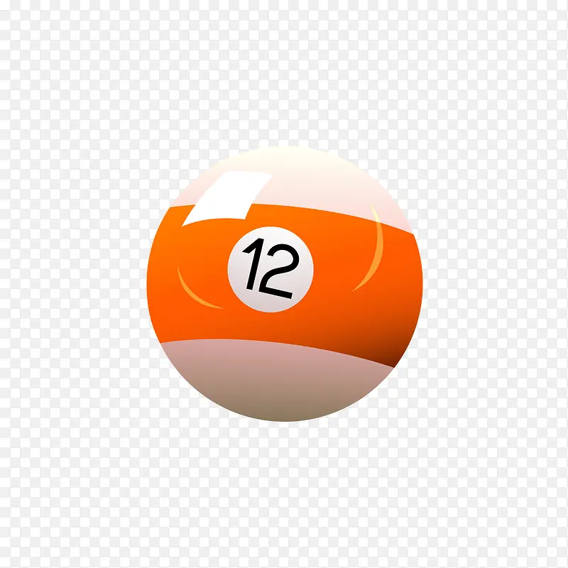 橙色十二号台球
