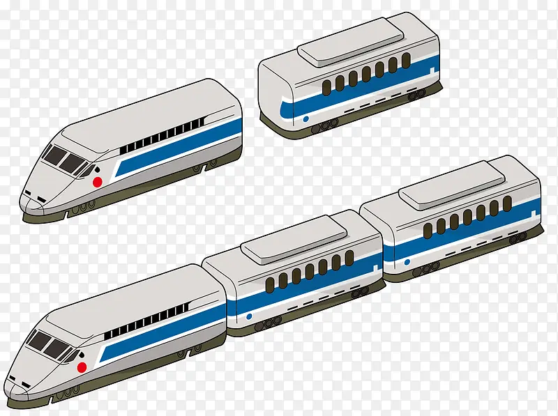 白色矢量蓝条列车