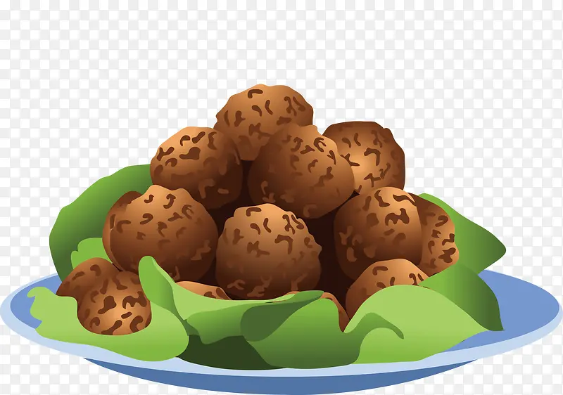 卡通牛肉丸矢量图元素