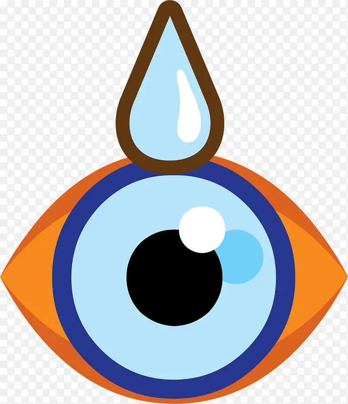 卡通蓝色眼药水眼睛