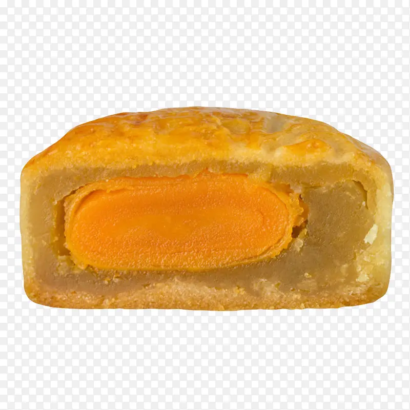 一个被切开一半的莲蓉蛋黄月饼