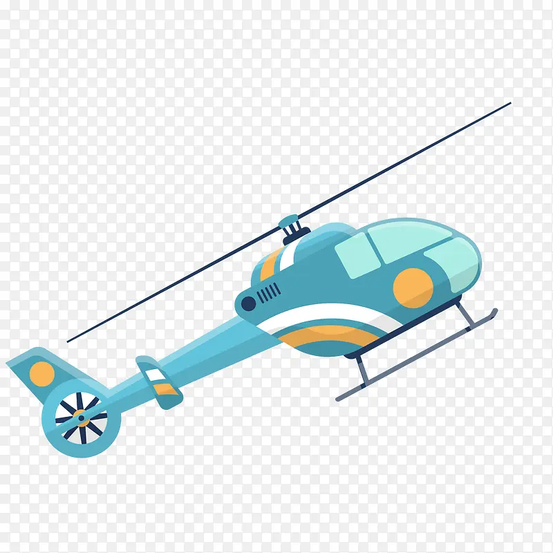 卡通蓝色的直升飞机设计