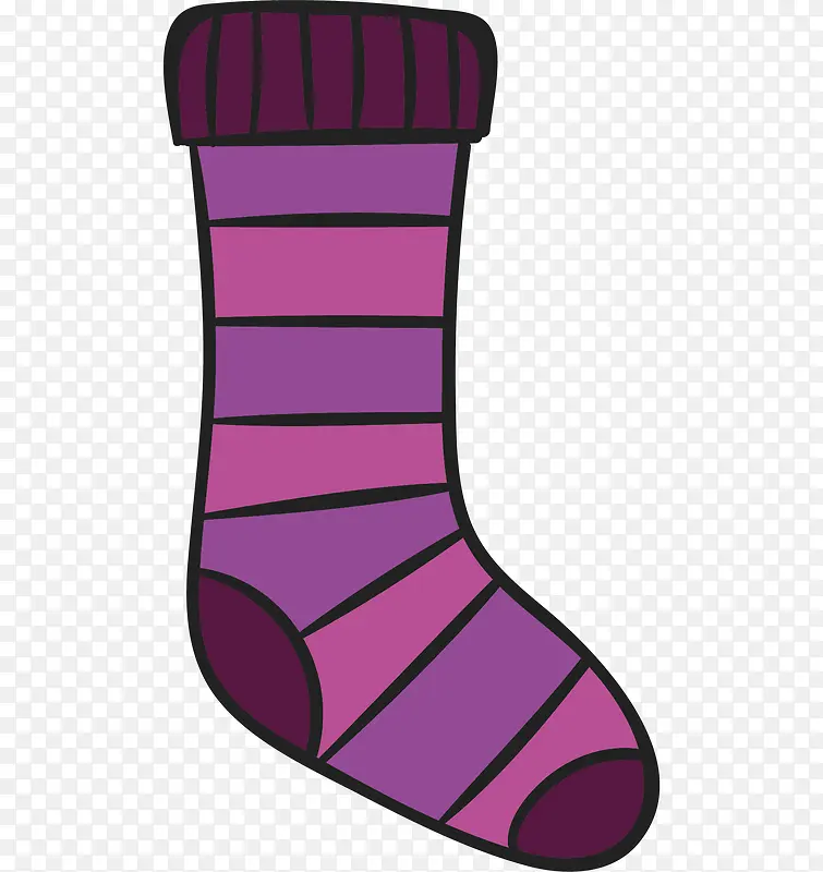 条纹图案的紫色袜子