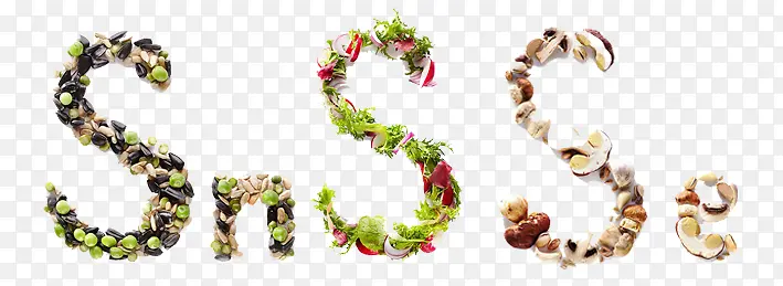 创意食物字母SN