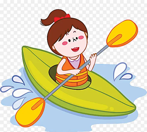 划船的小女孩