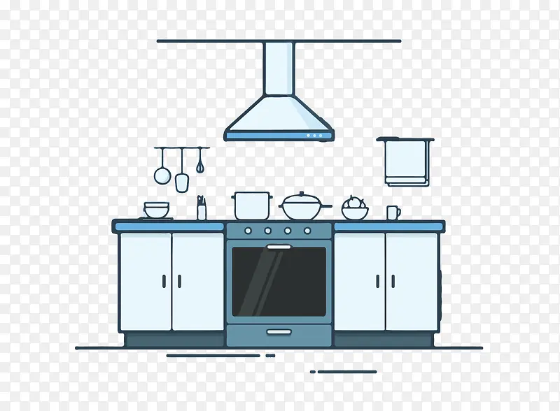 卡通开放式厨房图标psd源文件